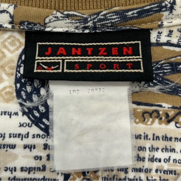 Vintage 90s Jantzen Sport AOP Golf Short Sleeve Polo Large - Picture 4 of 4